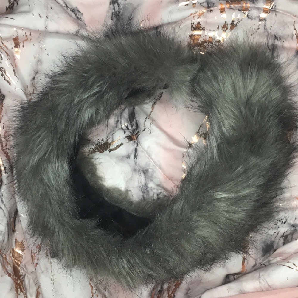 Furry winter gray head band
